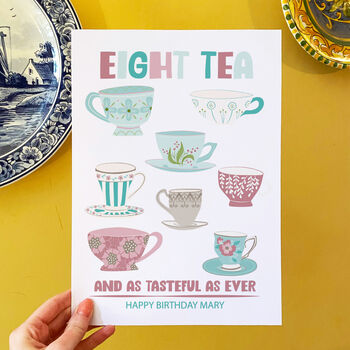 Personalised Tea Print 80th Birthday Present, 2 of 4