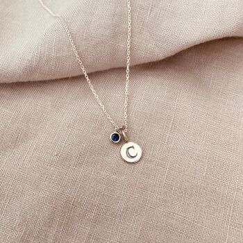 Sterling Silver Initial Birthstone Necklace, 2 of 6