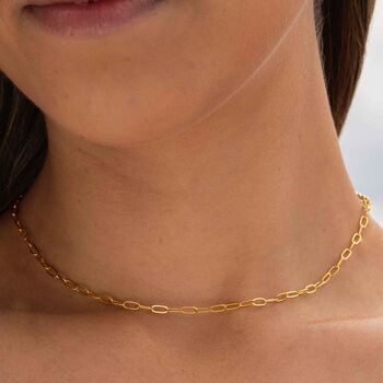 Laura Delicate Gold Paperclip Chain Necklace, 2 of 3