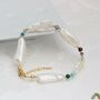 White Long Pearl And Gemstone Bracelet, thumbnail 3 of 11