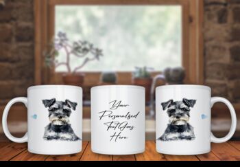 Personalised Miniature Schnauzer Dog Hearts Pet Gift Mug, 2 of 2