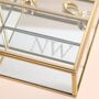 Personalised Initial Large Glass Jewellery Box In Gold, thumbnail 2 of 2