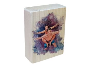 Cartoon Wood Art, Custom Illustrated Portrait From Your Photo, 4 of 5