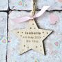 Personalised Baby Wooden Star Decoration, thumbnail 1 of 3