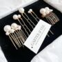 Swarovski Pearl Comb And Hairpin Set Of Five Lustre, thumbnail 5 of 7