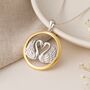 Personalised Sterling Silver Swans In Love Necklace, thumbnail 1 of 9
