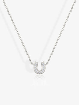 Women’s Dainty Horseshoe Pendant Necklace, 3 of 5