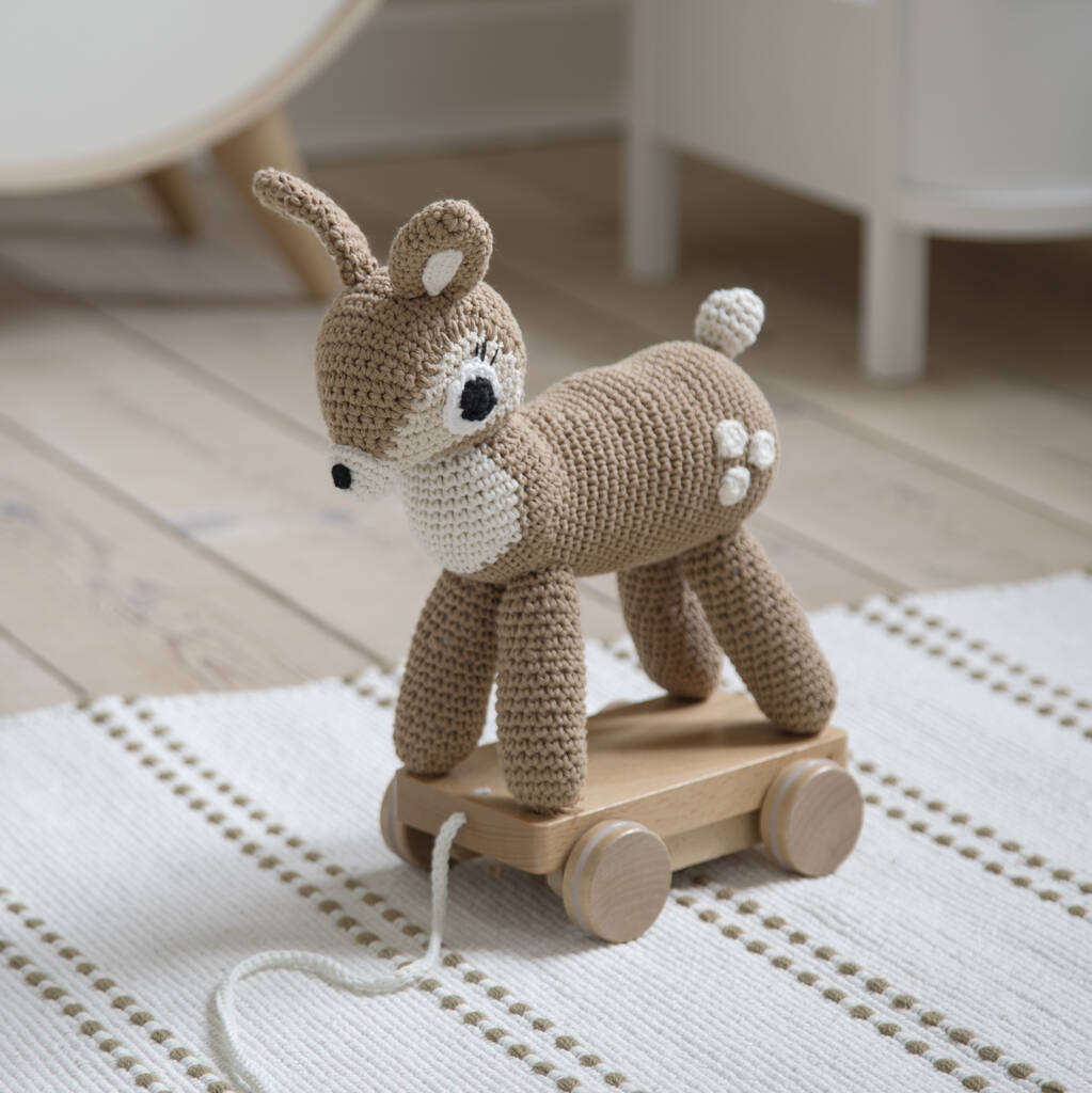 Crochet Deer Pull Along Toy, 1 of 3