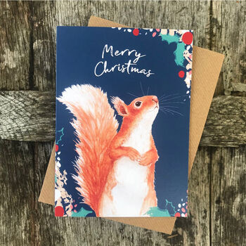 Red Squirrel Christmas Card Blank Inside, 2 of 2