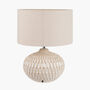 Warm White Textured Glazed Ceramic Table Lamp, thumbnail 5 of 10