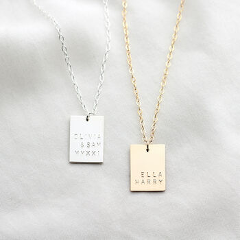 Personalised Rectangle Pendant Necklace, 3 of 7