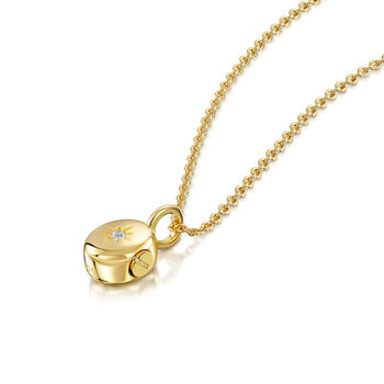 Tiny Crystal Oval Urn Ashes Necklace – 18 K Gold Plated, 3 of 6