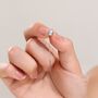 Sterling Silver Moonstone Dot Threader Earrings, thumbnail 2 of 9