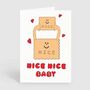 Nice Nice Baby Biscuit Funny Cute New Parent Baby Card, thumbnail 2 of 2