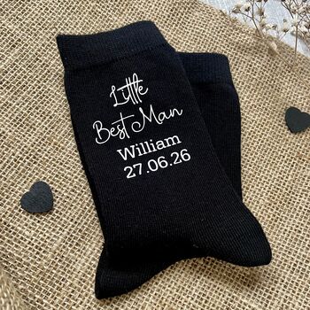 Personalised Little Best Man Wedding Day Socks, 2 of 3