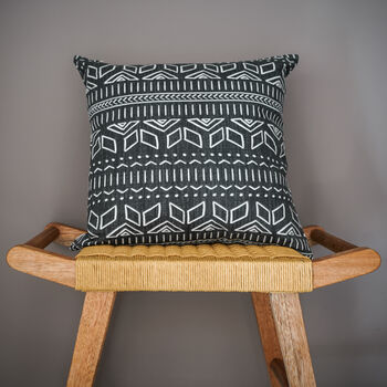 Iman Recycled Cotton Cushion Cover In Charcoal, 5 of 5