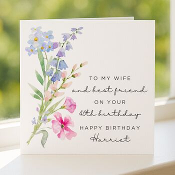 40th Birthday Romantic Card For Wife, Her, 4 of 7