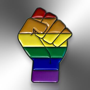 Rainbow Power Fist Inclusive Enamel Lapel Pin Badge, Gay Pride Awareness Gift, Lgbtqia+ Jewellery Gifts, 3 of 8
