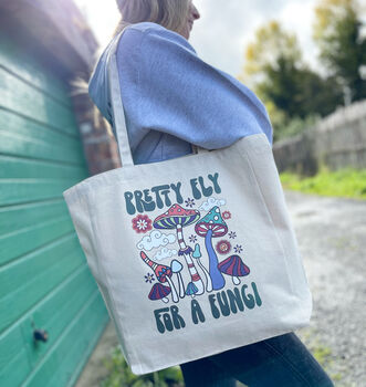 Fly For A Fungi Mushroom Cotton Canvas Tote Bag, 2 of 2