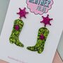 Cowboy Boot Glitter Resin Earrings, thumbnail 4 of 12