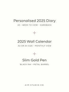 2025 Personalised Diary, Wall Calendar And Pen Bundle, 9 of 12