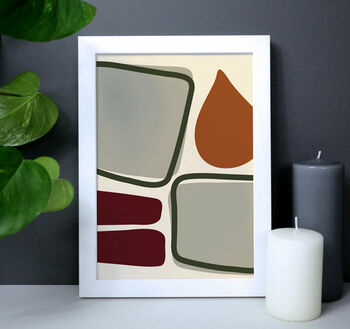 Browns And Green Abstract Shapes Print, 4 of 7