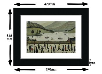 Lake Windermere A3 Framed Lowry Style Art, 2 of 4