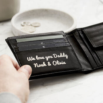 Personalised Script Message Leather Popper Wallet, 3 of 4