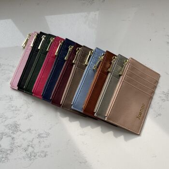 Personalised Embossed Faux Leather Card Holder Wallet Purse, 7 of 9