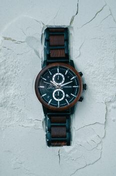 London Personalised Wood And Steel Watch For Him, 9 of 12