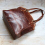 Large Leather Tote Bag, Brown, thumbnail 4 of 6