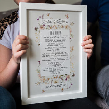 Personalised Floral First Dance Lyrics Print, 3 of 9