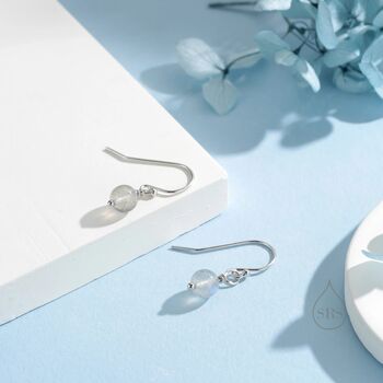 Genuine Labradorite Drop Hook Earrings In Sterling Silver, 6 of 12
