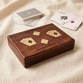 Personalised Double Playing Card Box With Dice, 3 of 5