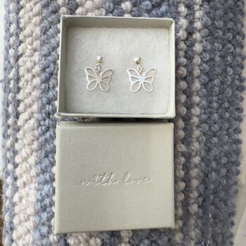 Butterfly Drop Earrings Limited Edition In Sterling Silver, 10 of 10