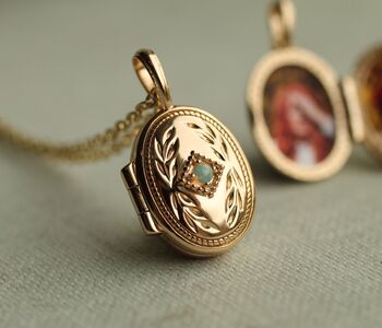 French Oval Vermeil Personalized Locket Necklace, 6 of 8