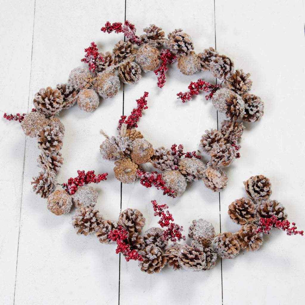 Snow Tipped Berry And Pine Cone Garland By Dibor | notonthehighstreet.com