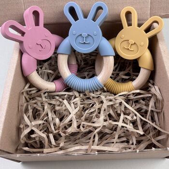 Silicone And Beech Wood Bunny Teether, 5 of 7