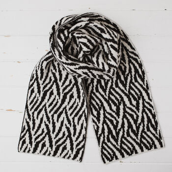 Zebra Lambswool Reversible Scarf, 2 of 12