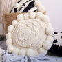 Textured Round Pompom Cushion, thumbnail 1 of 8
