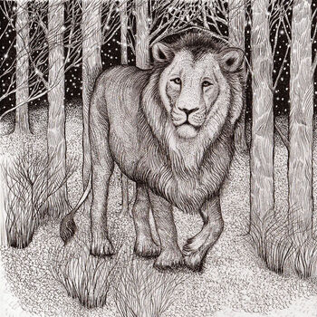'Lion In Snow' Print, 3 of 3