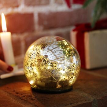 Medium LED Crackled Silver Light Globe, 3 of 4