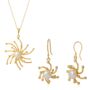 Pearl Molten Drip Sunburst Sterling Silver Set, thumbnail 2 of 8