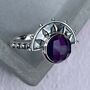 Sterling Silver Crown Amethyst Statement Ring, thumbnail 8 of 11