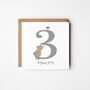 Personalised 3rd Birthday Card In Four Colour Options, thumbnail 2 of 4