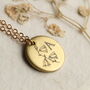 Wildflower Charm Engraved Initial Necklaces, thumbnail 6 of 11