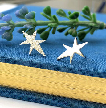 Sterling Silver Mismatched Northern Star Earrings, 6 of 10