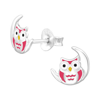 Night Owl Sterling Silver Earrings, 3 of 5