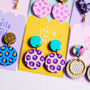 Pink And Purple, Leopard Print Drop Earrings, thumbnail 1 of 8