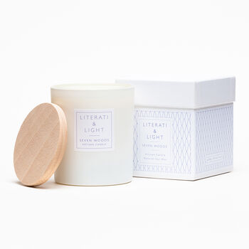 'Seven Woods' Vetiver, Moss, Bluebell Luxury Soy Candle, 3 of 7